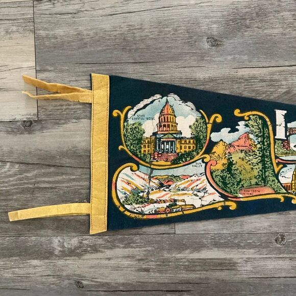 Vintage 1950s Idaho Montpelier Souvenir Pennant Flag - Picture 2 of 5